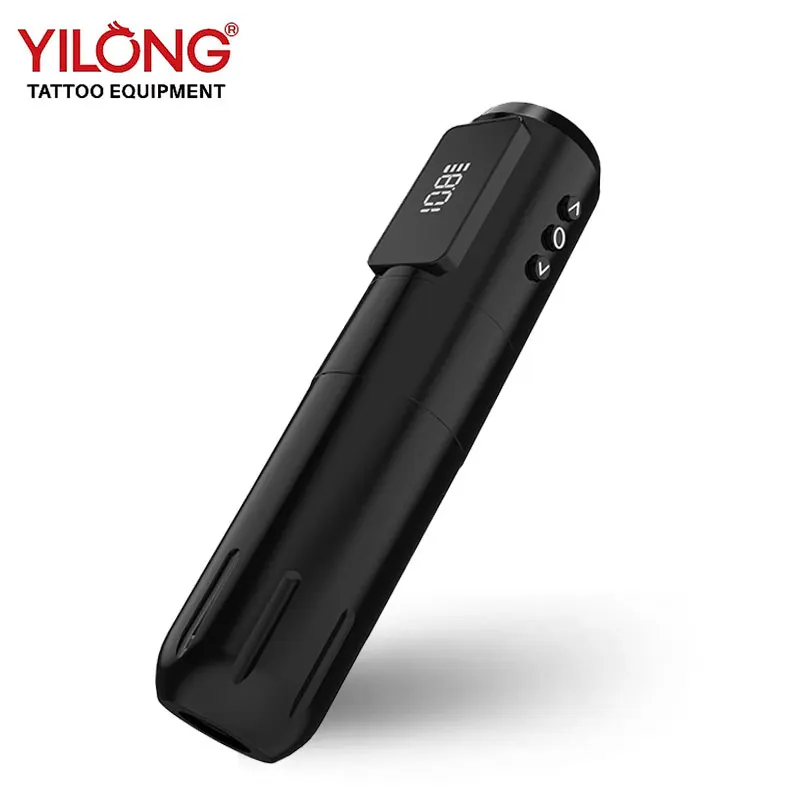 Yilong Wireless Tattoo Machine 1600mAh Battery 6H Long-Life Rotary Tattoo Pen with LED Display for Professional Body Art Tattoo