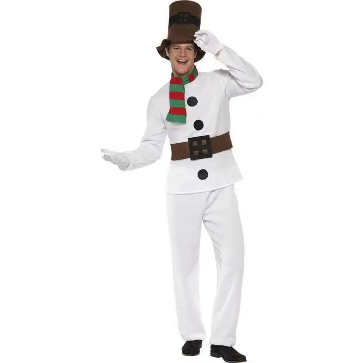 Costume de Couple blanc S Claus loween Cisas, ensemble de vêtements pour hommes adultes, Costume de bonhomme de neige, Costume de scène ethnique pour dames...