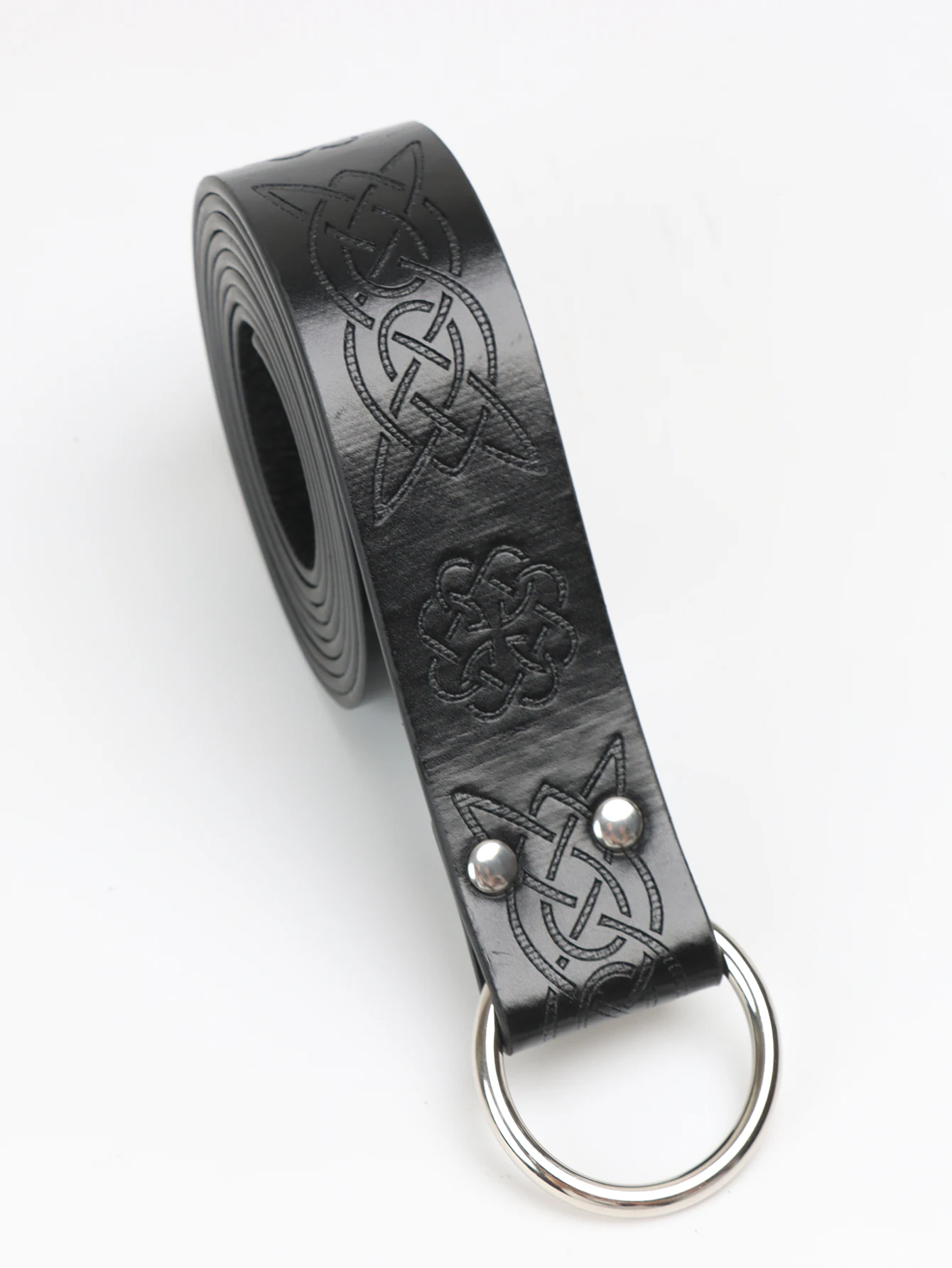 Viking Renaissance Belt Celtic Belt Męski skórzany średniowieczny pas Adventure Warrior Embossed Cosplay Costume Accessories