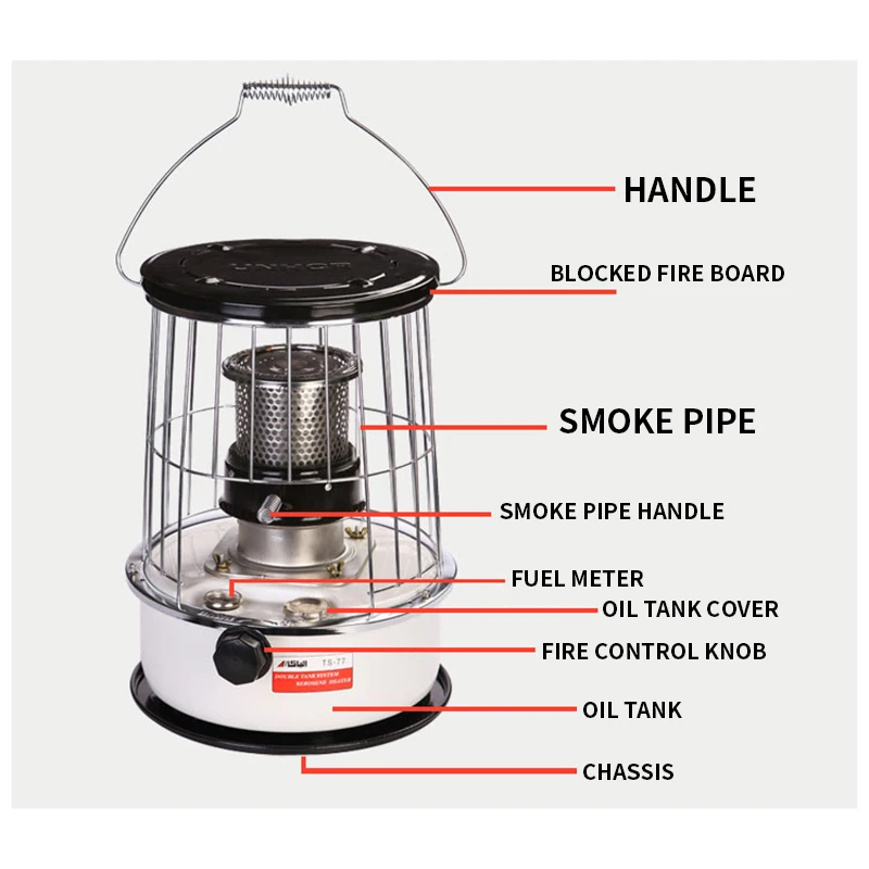 5.3l querosene aquecedor protable aquecedores ao ar livre de acampamento inverno fogão pesca suprimentos cozinha doméstico querosene fogão