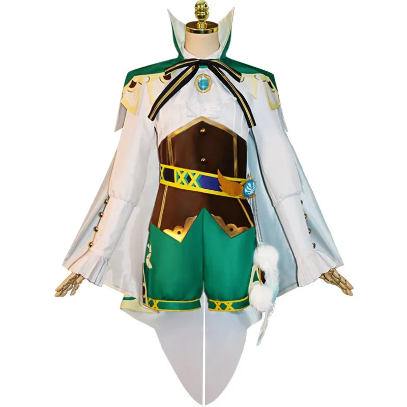 Genshin Impact Game Cosplay Fantasias, Vagando, Minstrel, Venti, Barbatos, Anime, Verde, Dia das Bruxas, Carnaval, Troca de Papéis, Peruca Masculina, Terno completo