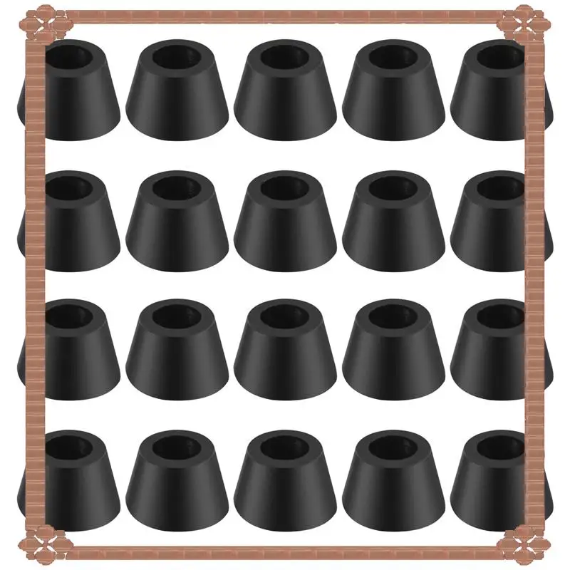 24-Hour Delivery 20PCS Black Chair Couch Table Rubber Furniture Leg End Caps 16Mm Dia