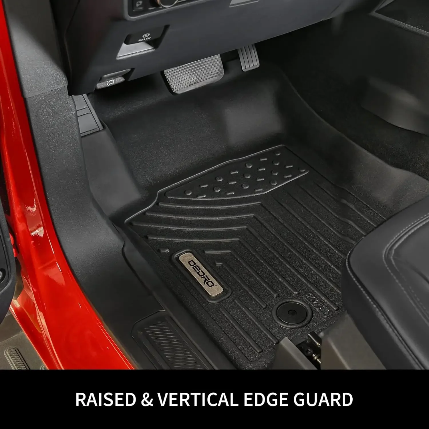 Floor Mats Fit for 2014-2019 Kia Soul, Unique Black TPE All-Weather Guard Includes 1st and 2nd Row: Front, Rear, Full Set