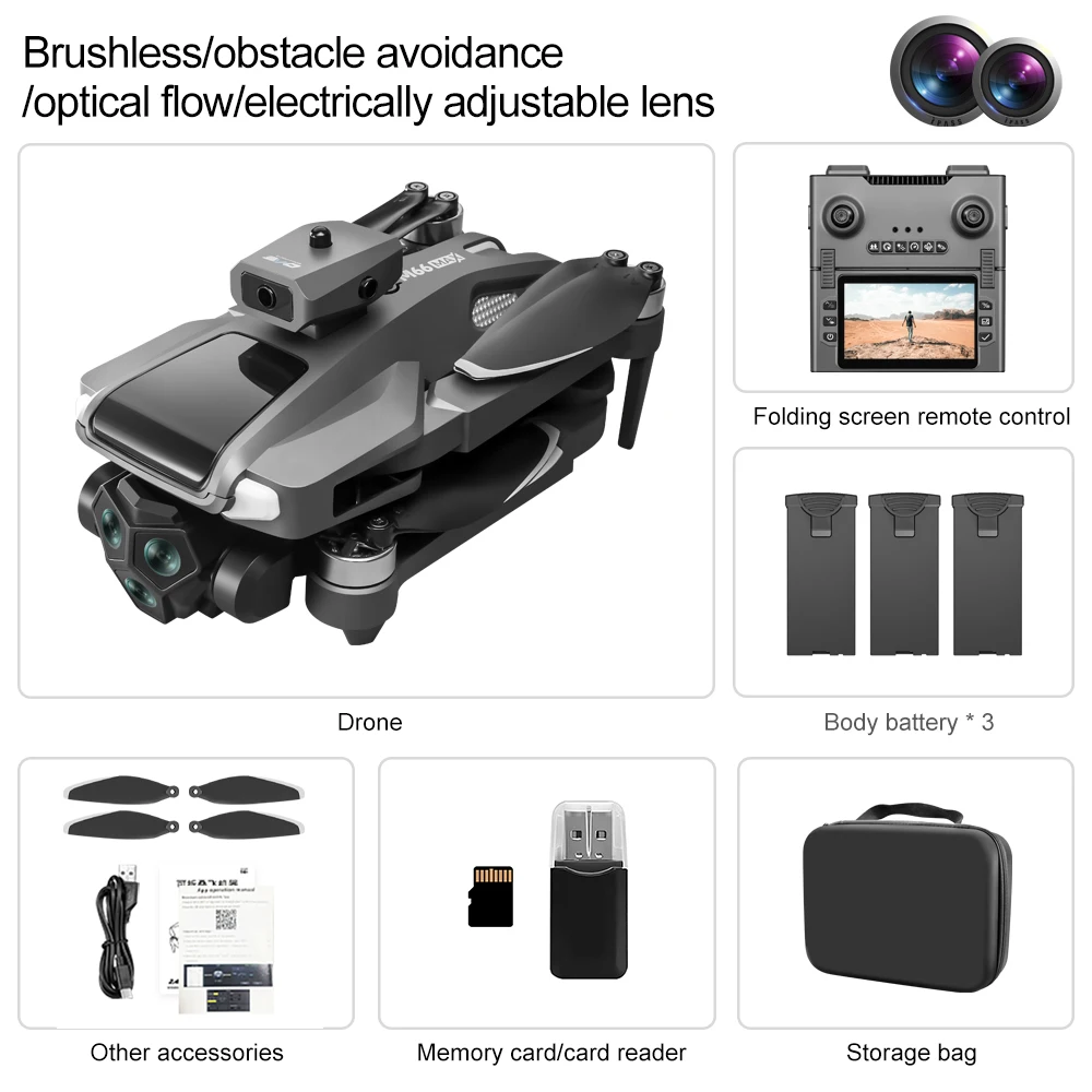 Remote control camera screen control brushless optical flow aerial photography drone optical flow positioning servo lens 4k