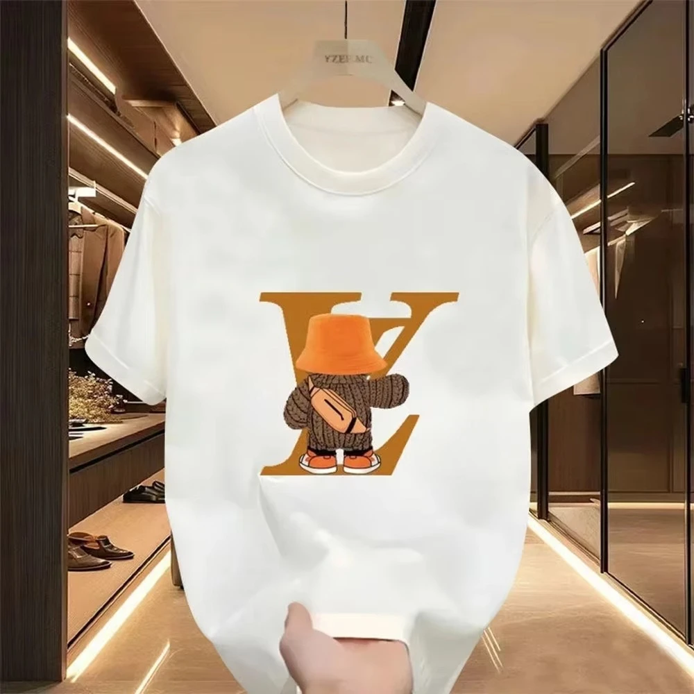 Hot Sale Men Women Casual T Shirt Designer Tees Print Short Sleeve Oversized Top Round Neck Men Women Cotton T-Shirts 71304 image 4