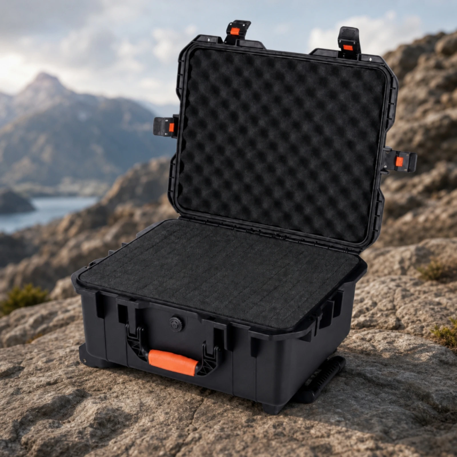 Safeguarding Case with Handle Rugged Hardhard-Shell Container Hard Storage Box Shockproof Anti-Fall for Outdoor, Emergency