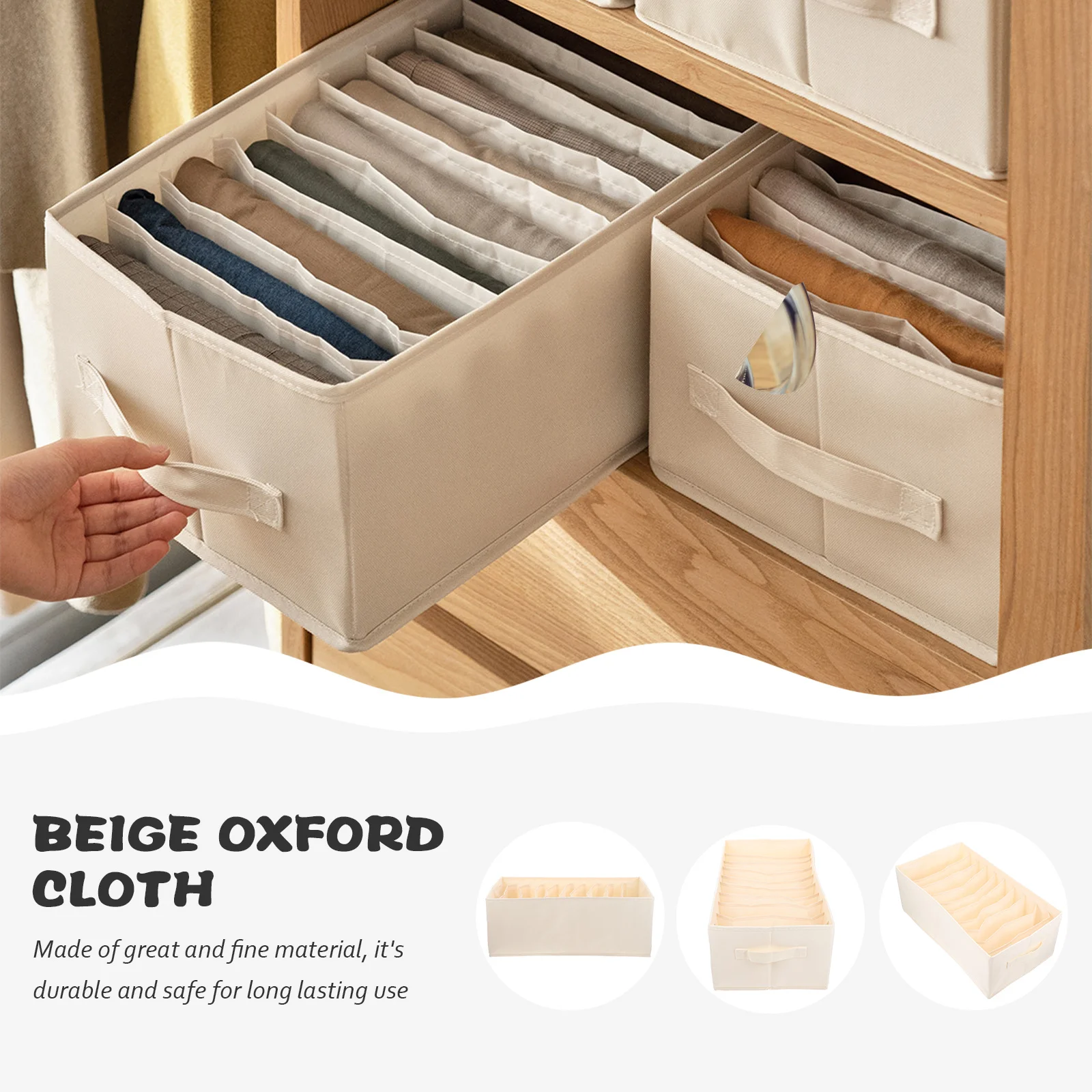 

Clothing Organizer Drawer T-Shirt Storage Box For Closet Jeans Shirt Divider Compartment Home Wardrobe Organizer