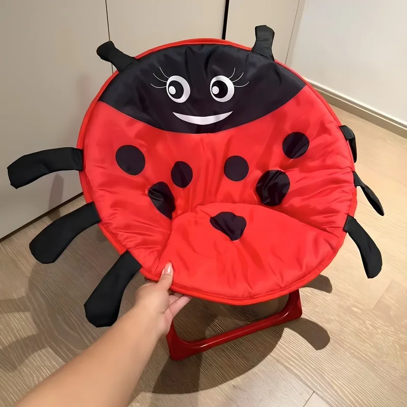 

Seven Star Ladybug Minnie Folding Chair Children'S Anti-Slip Back Chair Outdoor Portable Dirty-Resistant Leisure Small Chair