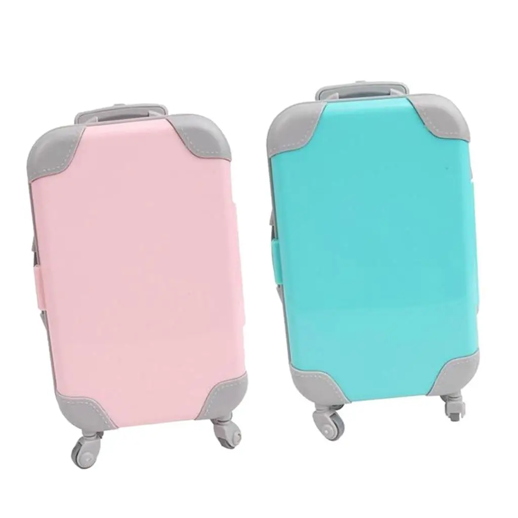 

2x Doll Suitcase Travel Trunk Fit for 18" Girl Doll Pretend Toy Gift Accs