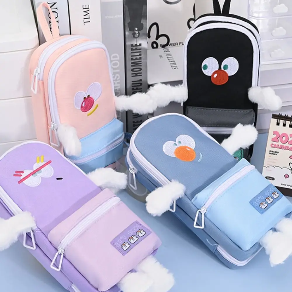 

New Creative Pen Bag Multilayer Large Capacity Stationery Bag Schoolbag Type Kawaii Pen Box