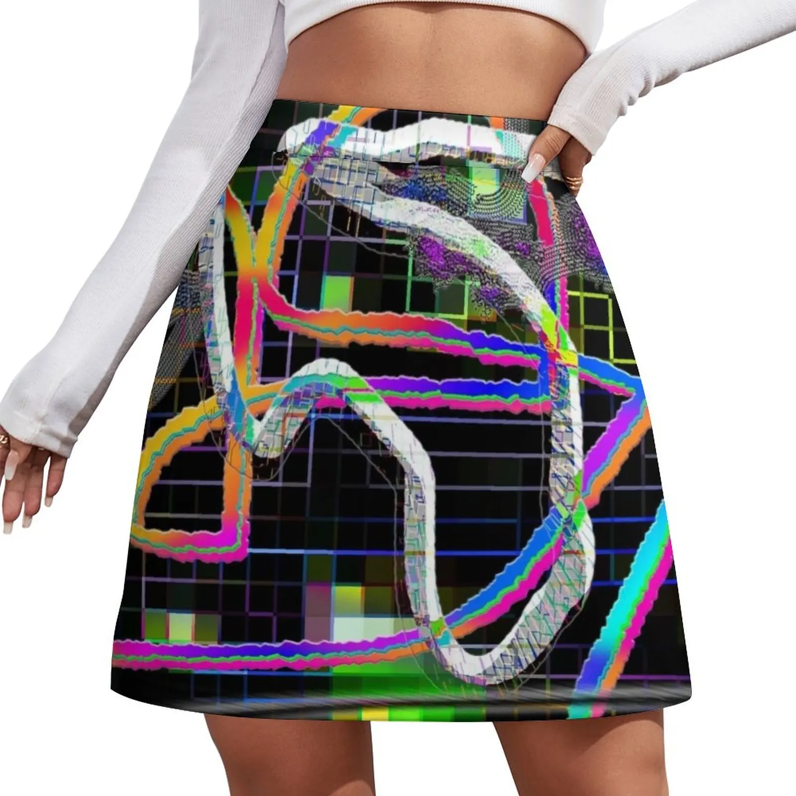 

paint Mini Skirt night club women Summer women's clothing skirt set Women's summer skirts