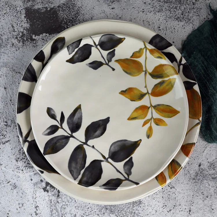 

Leaf size Creative ceramic flower Deep vegetable Salad Crayfish plate