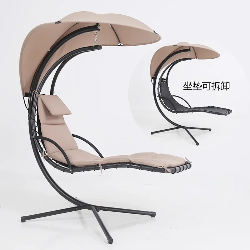 Outdoor wrought iron swing hanging chair leisure hammock rocking chair villa courtyard balcony dream swing moon hammock