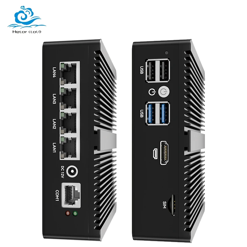 Helorpc Mini PC Intel Celeron N5105 Support WiFi Linux 3G/4G LTE Computer for Industrial with 2xDDR4 2xUSB3.0 2xUSB2.0 1xHDMI
