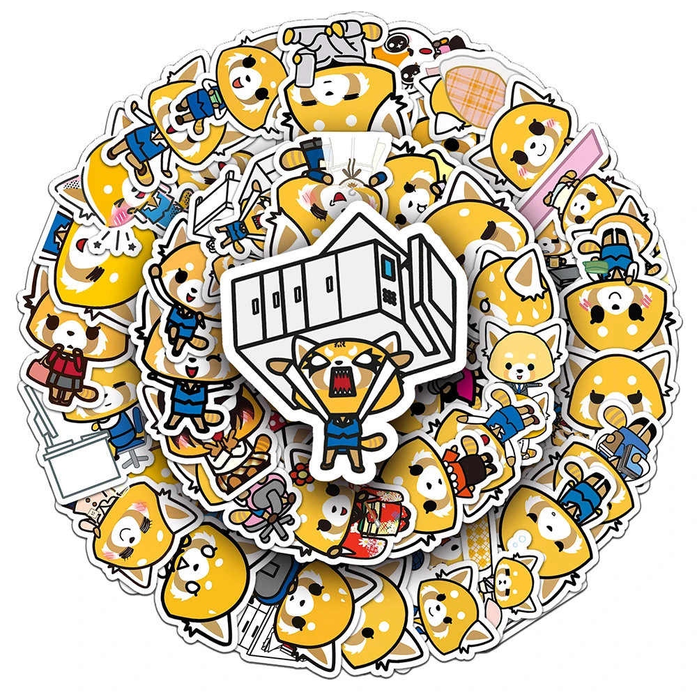 10/30/50pcs Kawaii Sanrio Aggretsuko Stickers Anime Decals DIY Graffiti Stationery Laptop Phone Waterproof Vinyl Cartoon Sticker