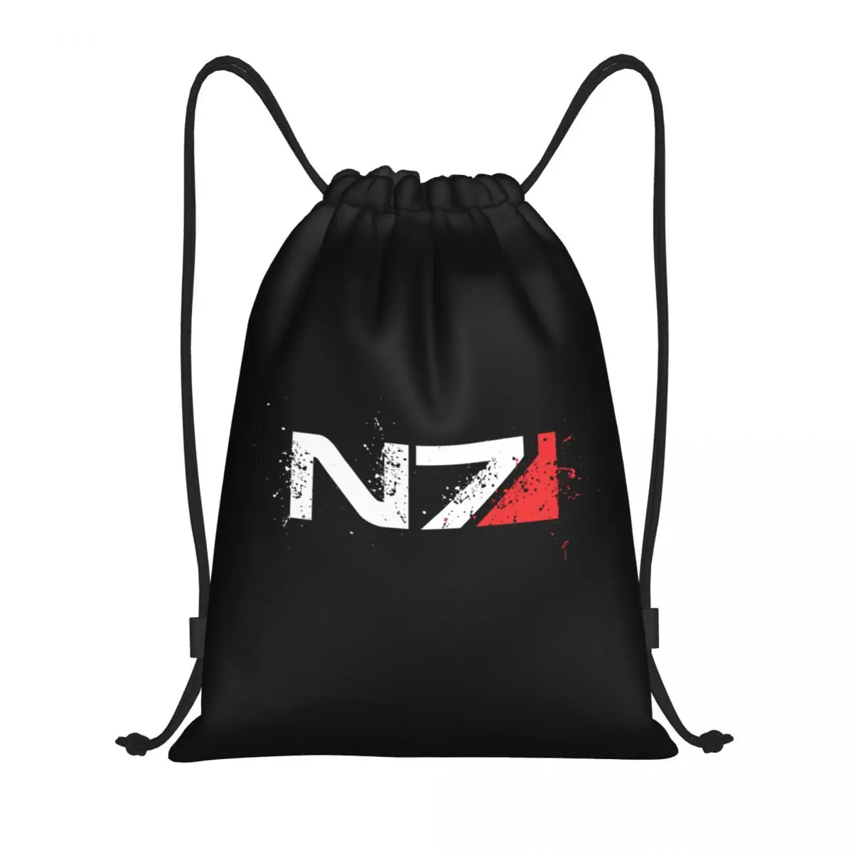 Video Game Mass Effect N7 Drawstring Backpack Sports Gym Bag for Men Women Alliance Military Shopping Sackpack