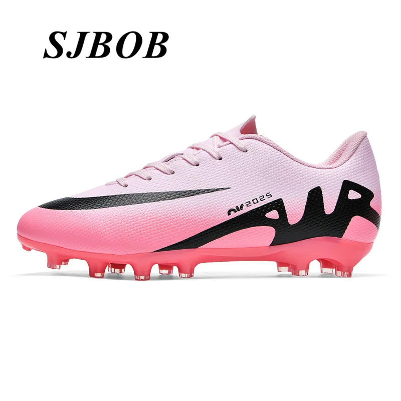 

Professional Football Shoes For Man Pink Low Cut TF/AG Soccer Shoes Men Non-Slip Football Futsal Shoes For Men Tenis Masculino
