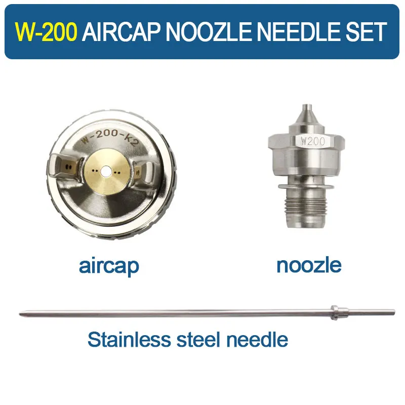 W200 Spray Gun Kit Nozzle Needle Air Cap Set W-200-122P Sprayer Pneumatic Tool Components For Japan W-200 Anest Iwata Parts 