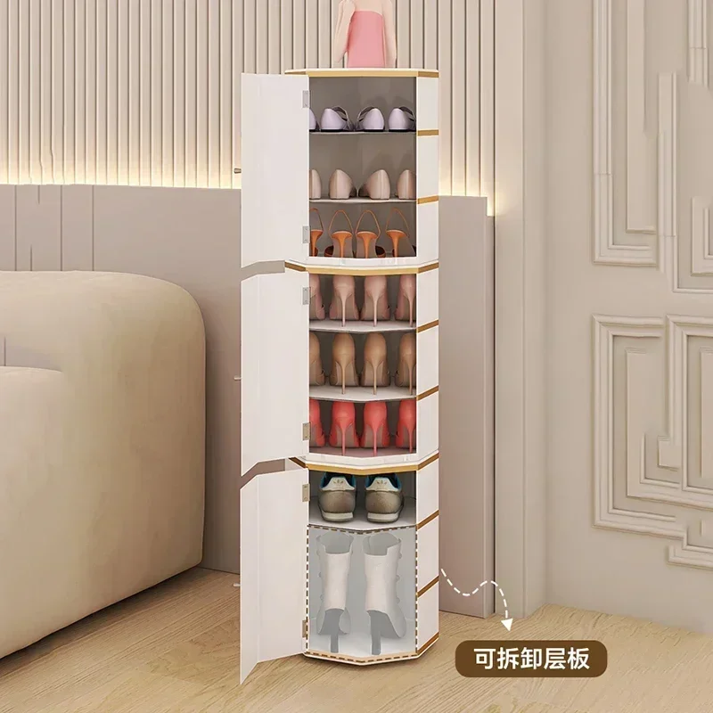 Storage Swivel Round Shoe 360 Rotating Modern Cupboards Luxury Entrance Hall Shoe Organizer Rack Szafka Na Buty Home Furniture