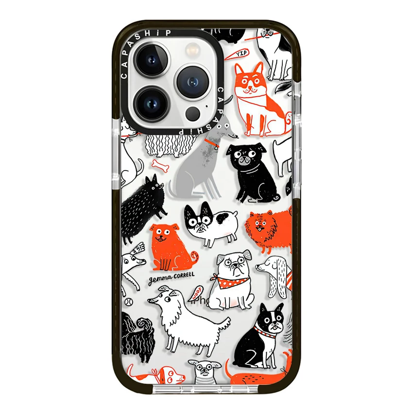 Coque de créativité en forme de chiot de dessin animé mignon, étui arrière antichoc en TPU souple pour iPhone 16 15 14 13 12 11 Pro X XS XR Max 7 8 Plus SE