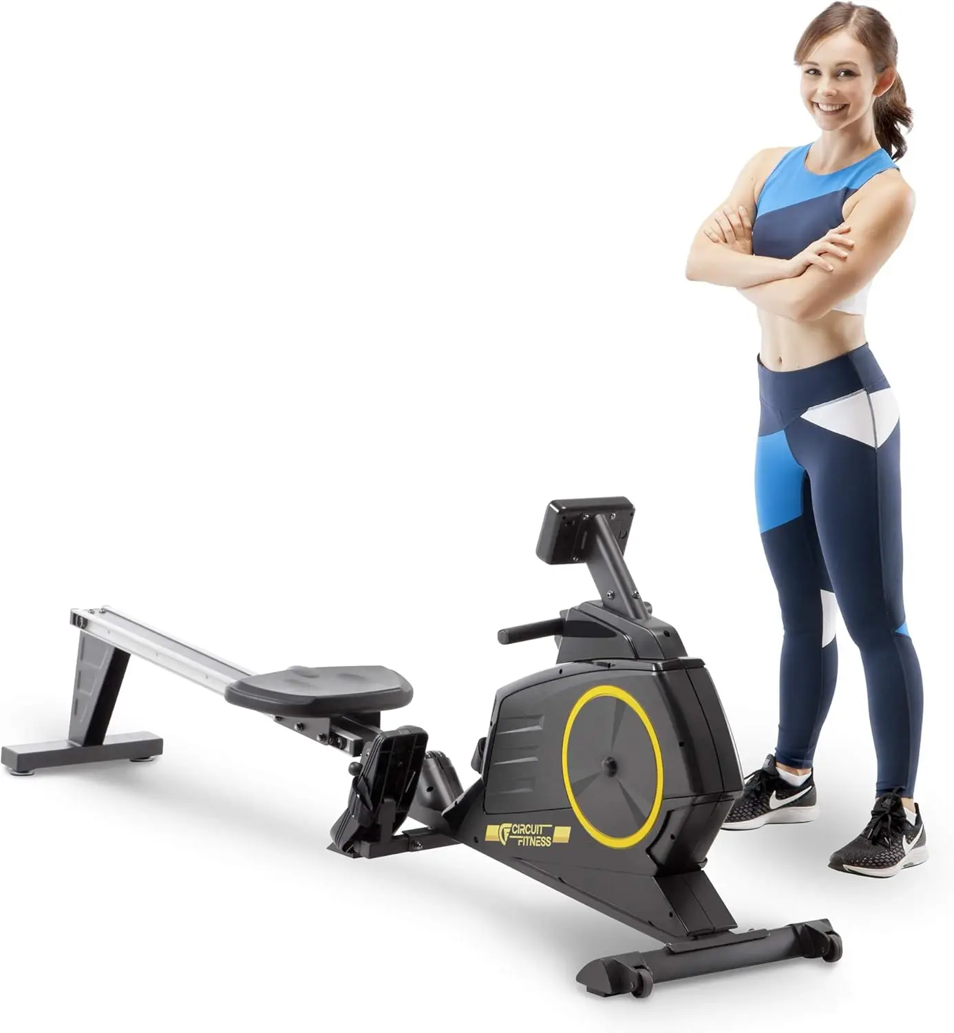 

Складной магнитный гребной тренажер Circuit Fitness Deluxe с 8 настройками сопротивления и ЖК-монитором
