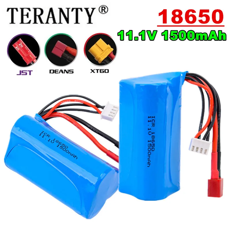 TERANTY 18650 11.1V 1500mAh 15C 3S1P Akumulator litowy o wysokim współczynniku rozładowania do modeli samolotów i samochodów, zabawek RC