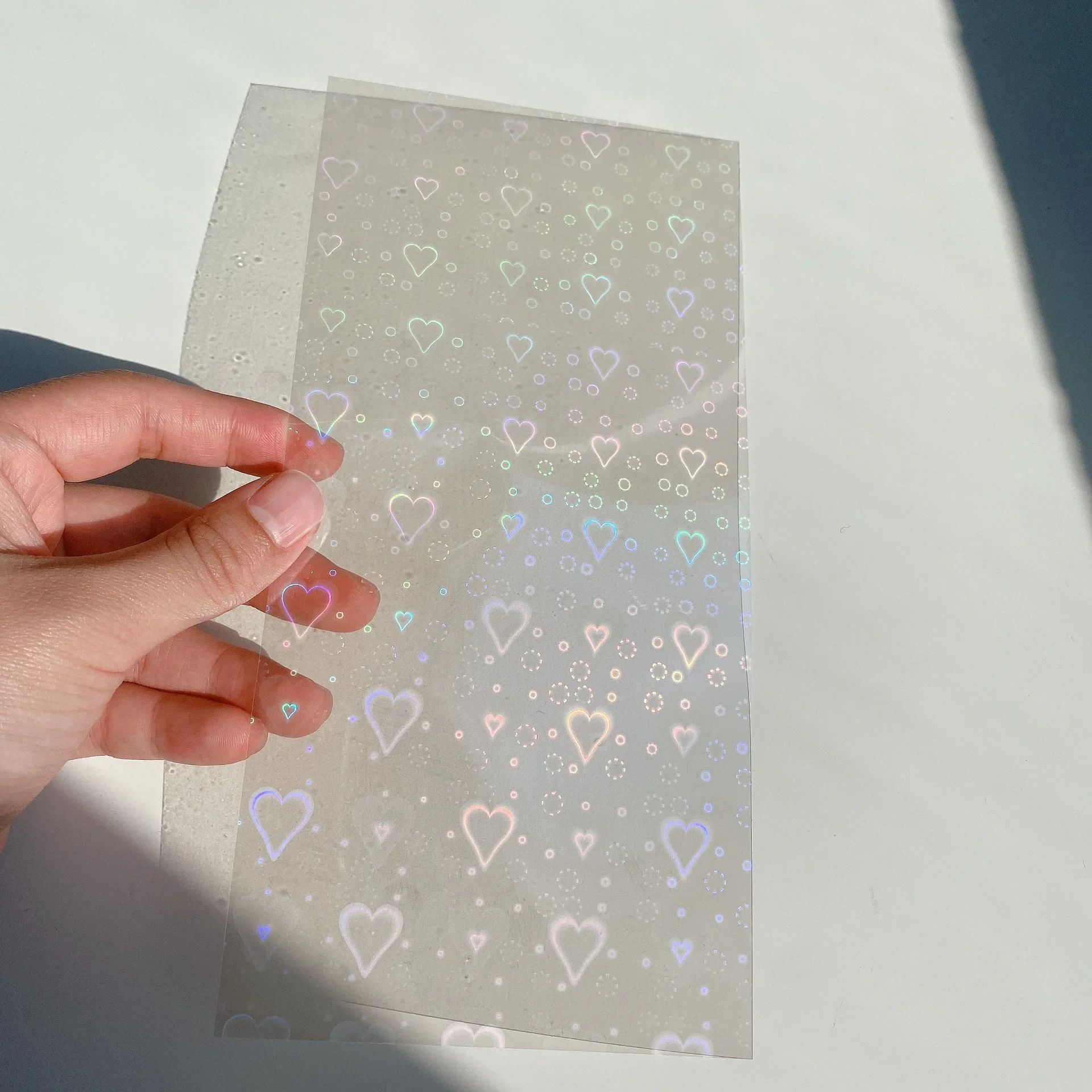 5 Sheets Shiny Laser Film Card Sticker Creative DIY Journal Scrapbooking Decoration Kawaii Stationery Collage Phone Stickers