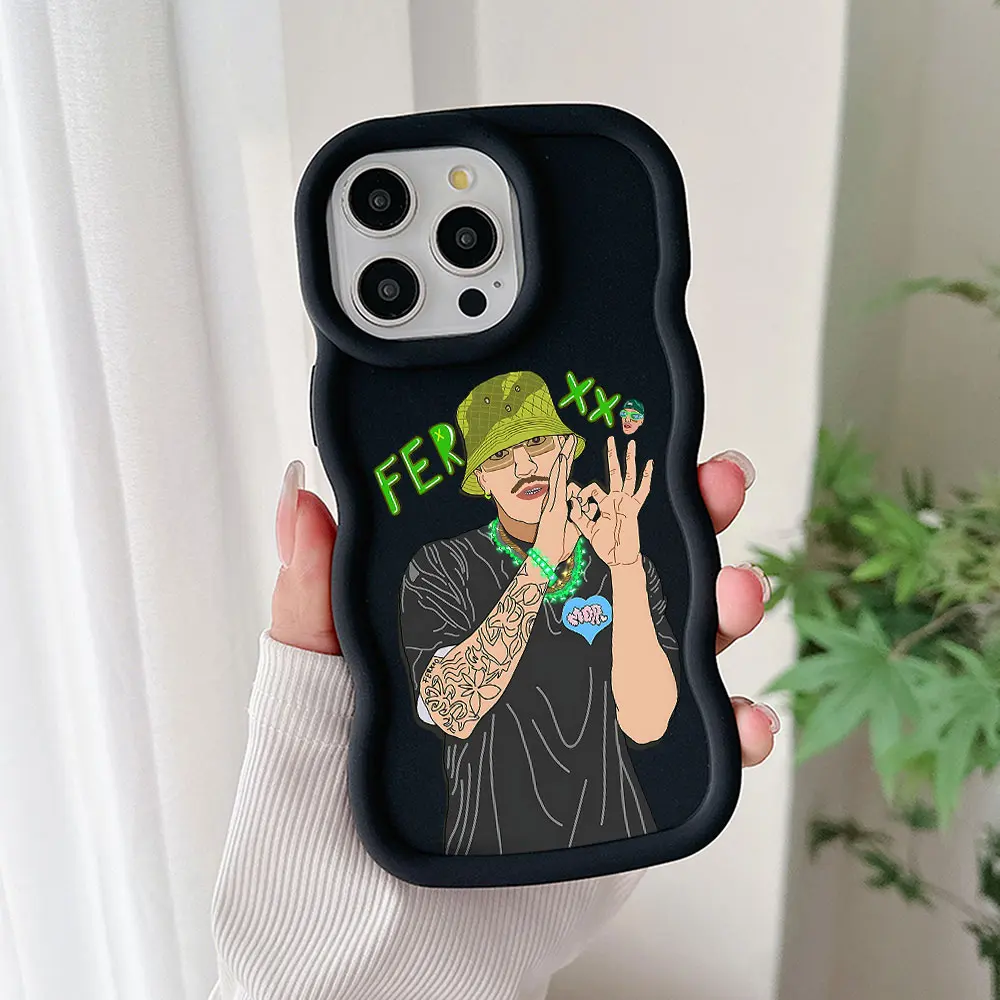 Custodia per telefono Singer Feid Ferxxo per IPhone 15 14 13 12 11 Pro Max XR XS X 7 8 Plus SE20 Cover posteriore in TPU morbido Color caramella