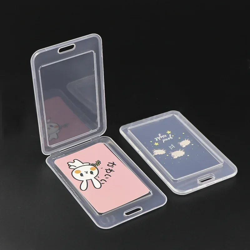 Plastic Clear Id Credit Card Holder for Women Men Waterproof Bank Card Cover Case Clastic Student Badge Card Clip Holder Bag