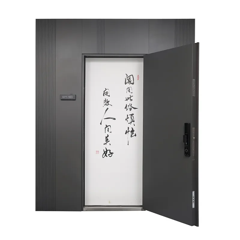 Italian Style Aluminum Wood Armored Door Carved Cast Aluminum Villa Entrance Door Anti Theft Security Door for Self Built