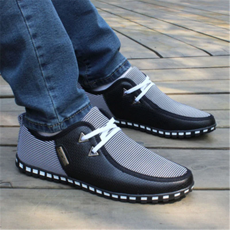 Fashion New Men Casual Shoes Lace-Up Hard-Wearing Male Footwear Men Summer Breathable Shoes Leisure Men Driving Sneakers