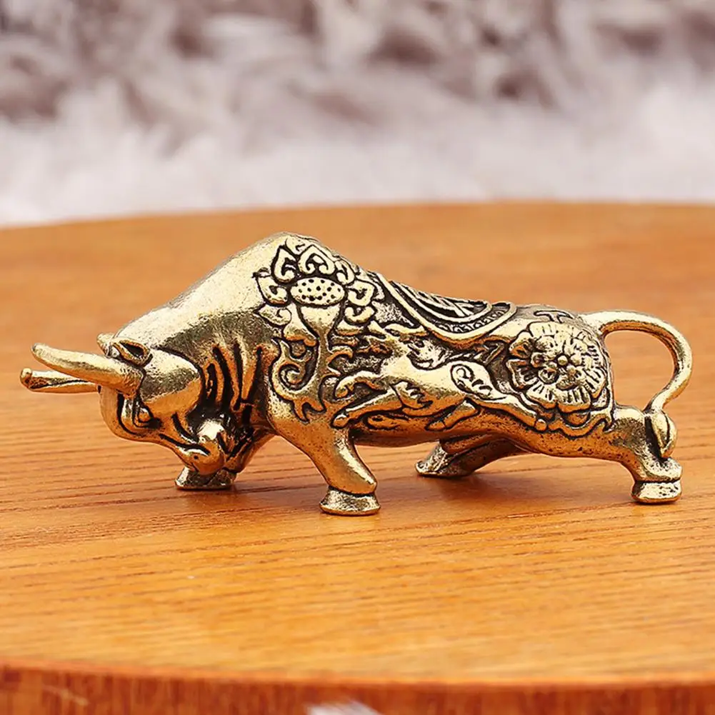 Chinese Zodiac Ornament Smooth Brass Keychain Pendant Jewelry DIY Charm Bag Decoration Charm Bring Luck Prosperity Desktop Anima