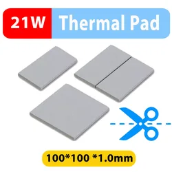 21W/mK Thermal Conductivity Thermal Silicone Pad 1mm PS4 GPU Soft Thermal Pad for CPU VGA Card Laptop High Quality 100x100mm