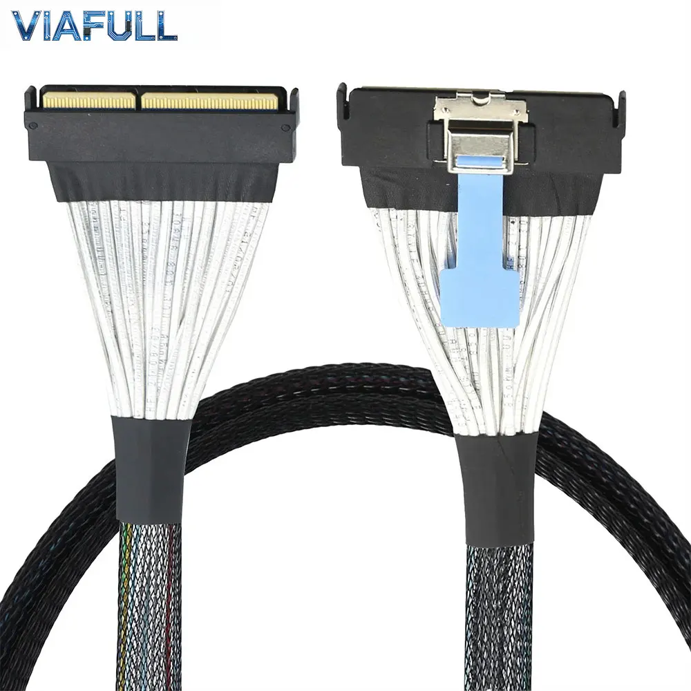 MCIO 124P 16X Gen5 Internal Cable, 0.25M 0.5M, for Server NVMe Backplane, HBA to SSD High Bandwidth