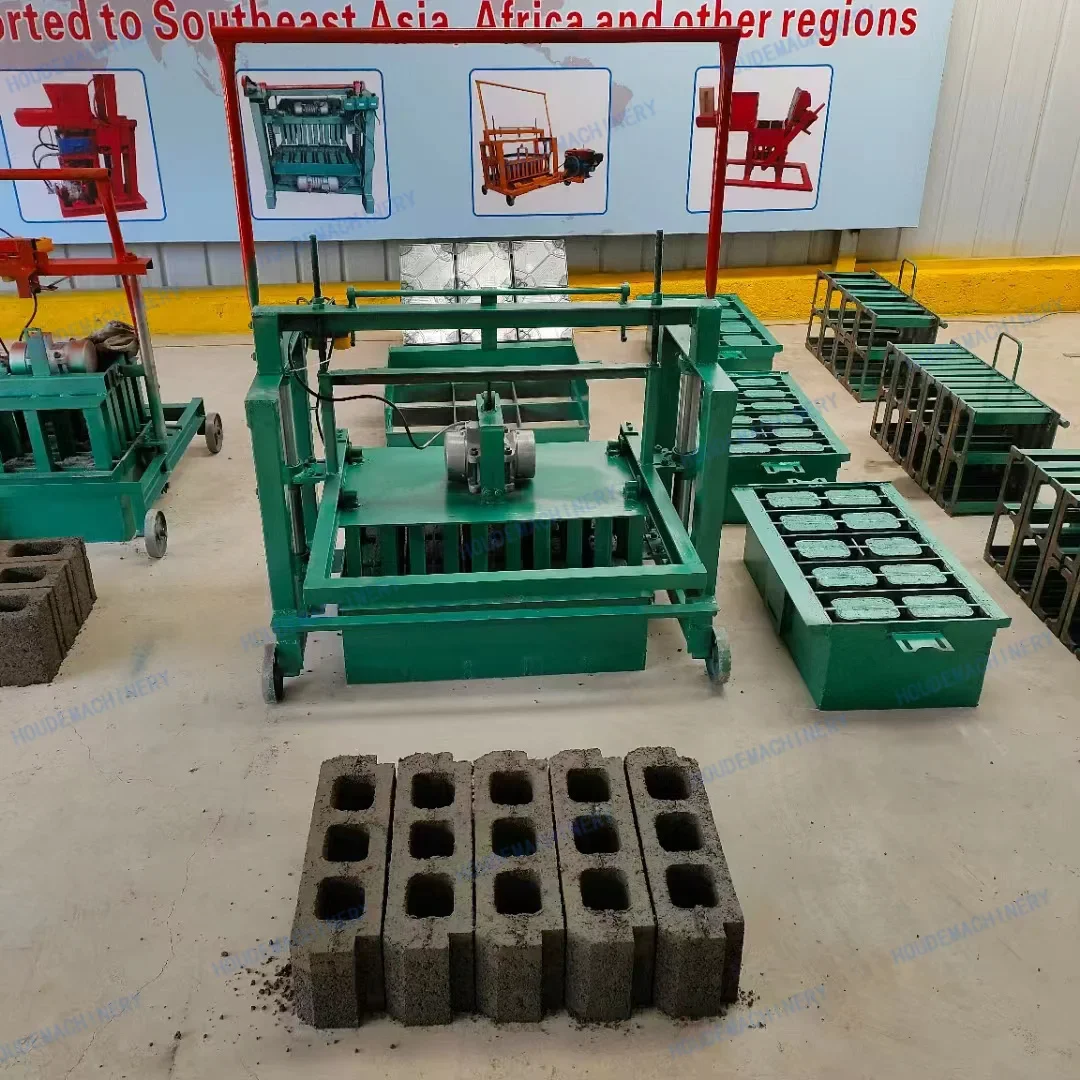 QT4-45 High Efficiency Mobile Egg Layer Manual Concrete Block Machine Best Price Interlocking Cement Brick Making Machinery