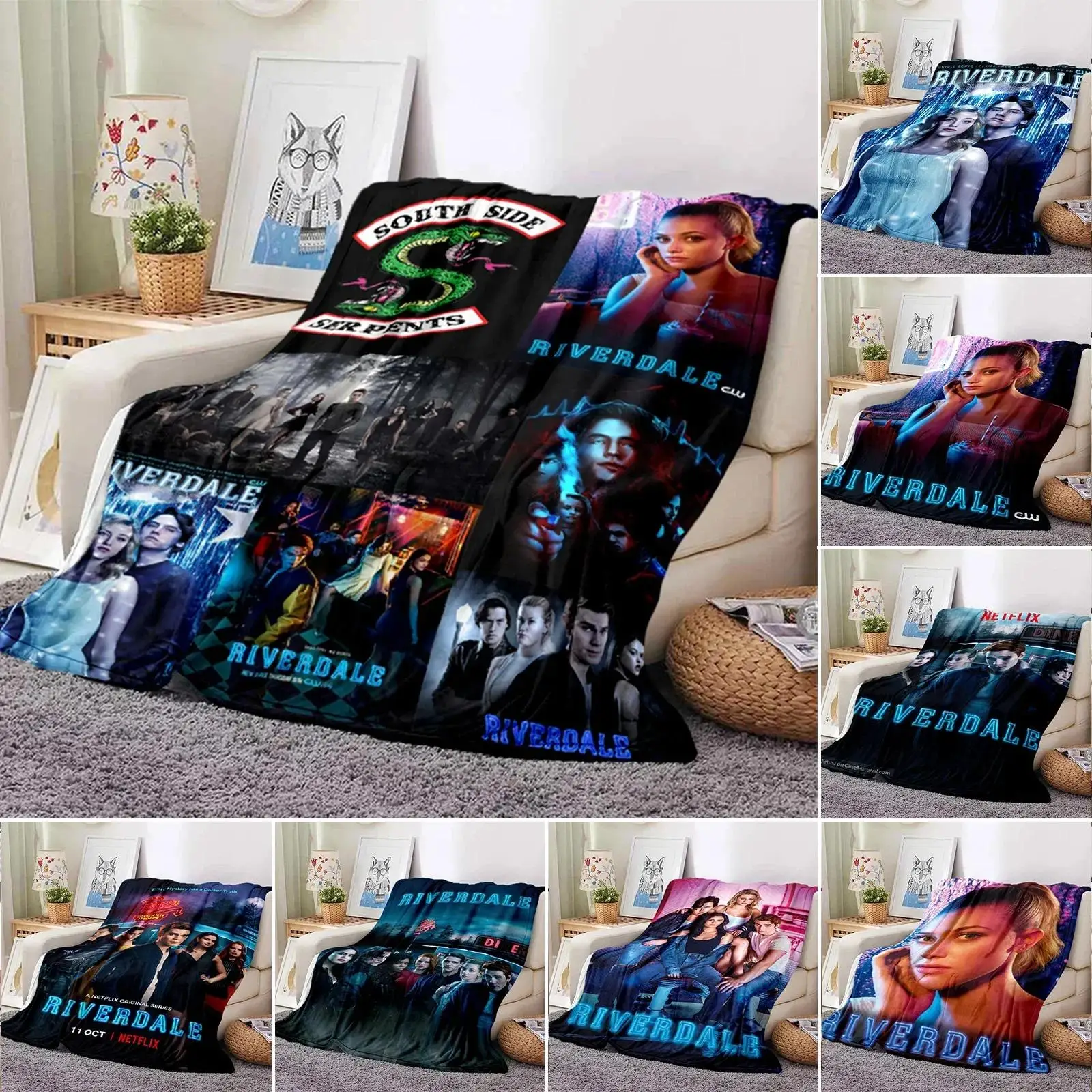 

Флисовое одеяло D Print Riverdale для дивана-кровати, легкое, мягкое, теплое покрывало-гобелен для гостиной и спальни
