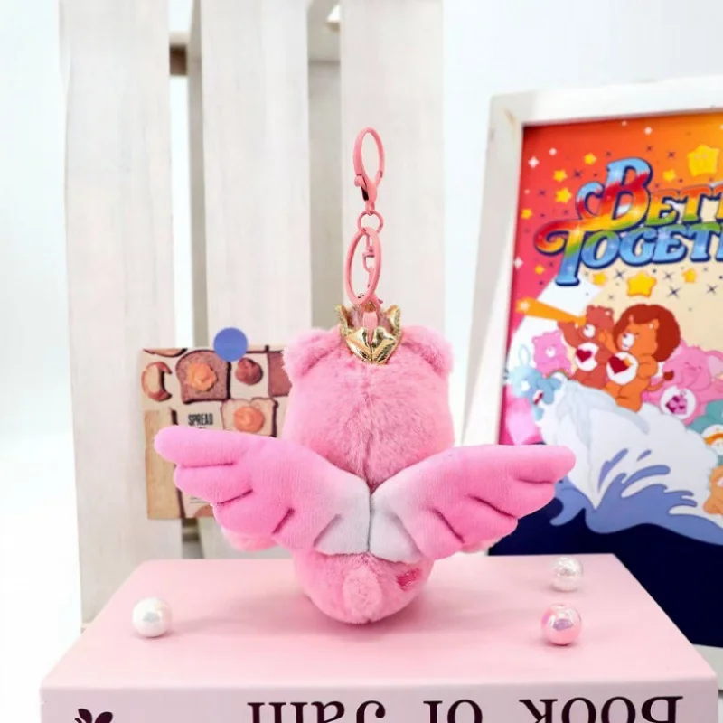 Oryginalny breloczek pluszowy Care Bears, Carebears American Angel Wings Little Bear, anime, hobby, pluszowe zabawki do zawieszenia na klucze, dekoracja do torby, lalki