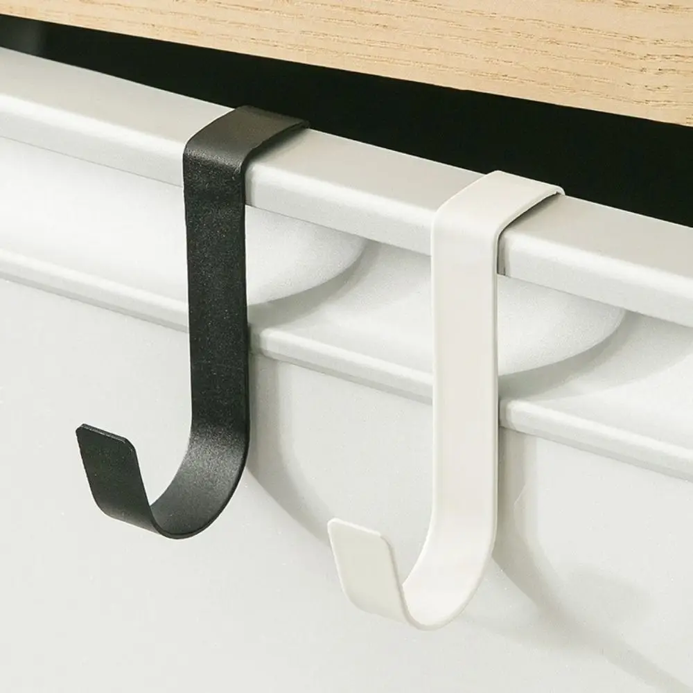

4 шт., S-образный крючок из нержавеющей стали без отверстий, простая прочная дверная задняя стойка для хранения, многофункциональная подвесная стойка для двери шкафа