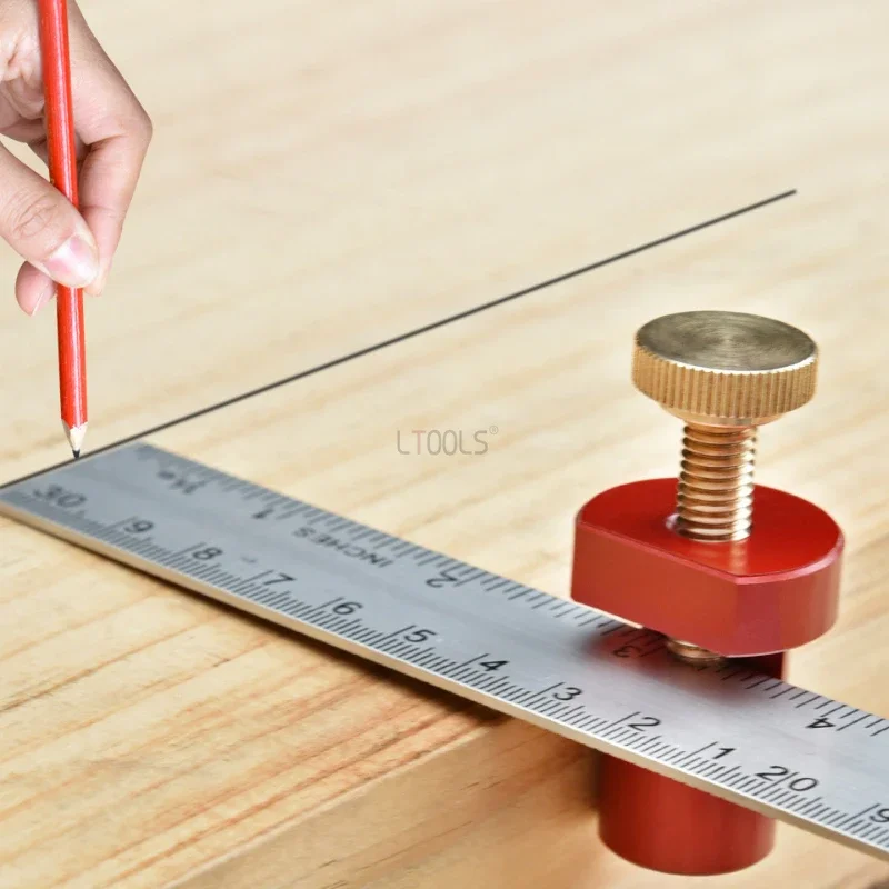 Multipurpose Table Hole Card Tenon Block Angle Ruler Auxiliary Clamp Gauge Woodworking Table Limit Block Tool Φ 20mm/ Φ 19mm