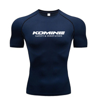 Men's fitness bodysuits, KOMINIE cycling clothes, sports running T-shirts, sun resistant short sleeved round neck T-shirts