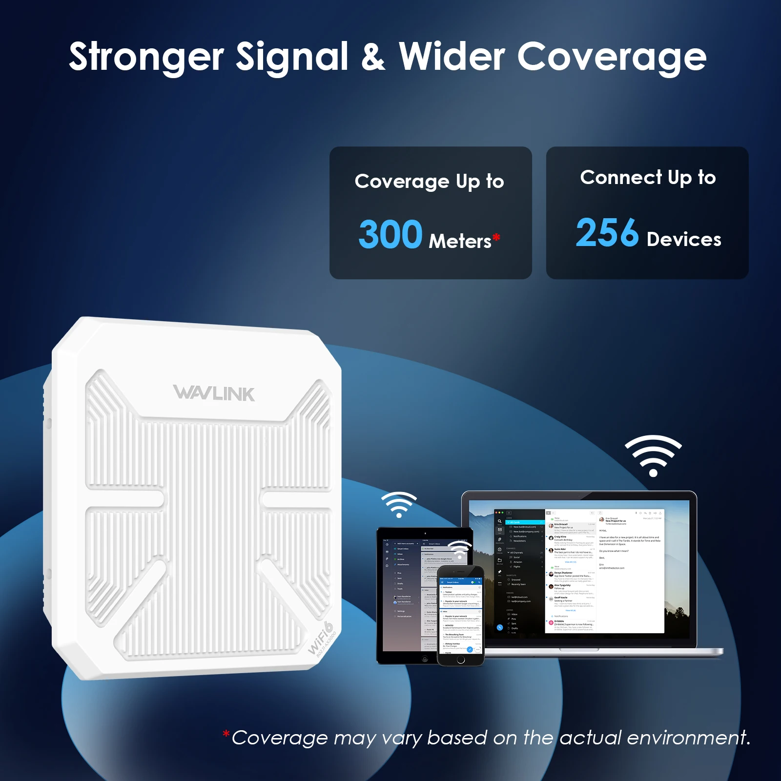 

WAVLINK WiFi6 AX3000 Двухдиапазонный 2,4G 5G Удлинитель сетки Wi-Fi дальнего действия Открытый AP с PoE IP67 Всепогодный усилитель Wi-Fi