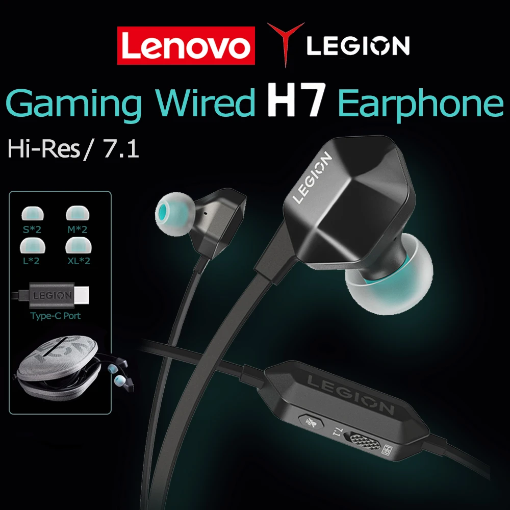 

Игровые наушники Lenovo Legion H7 для киберспорта, звуковая карта 7.1, HiFi HiRes HD аудио, эргономичный кабель TPE 1.5м