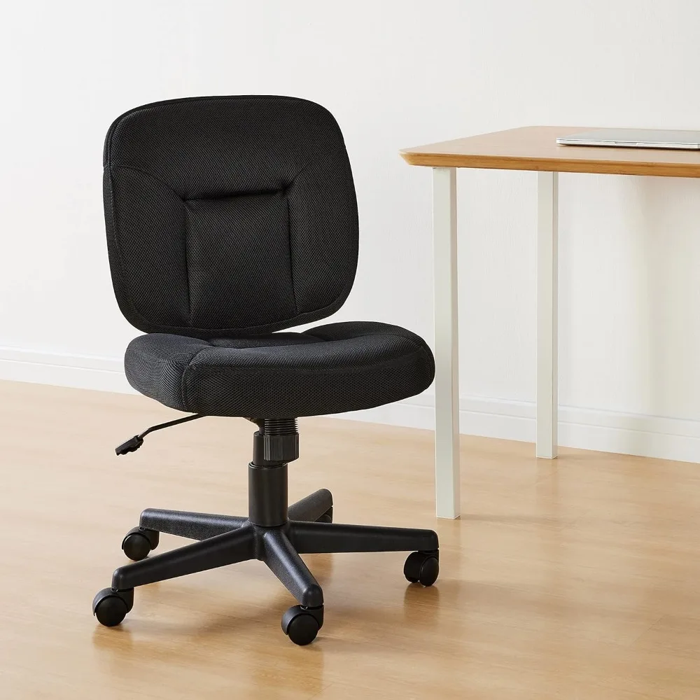 Ergonomic Office Chair with Adjustable Height, 360 Swivel & Fabric Upholstery in Black for Comfortable Workspace