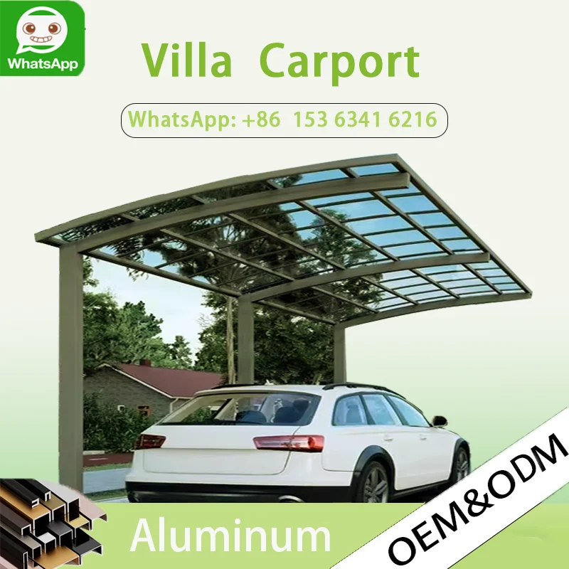 

Outdoor parking portable villa awning tent port garden carport metal garage modern awning aluminum alloy car guardrail shed
