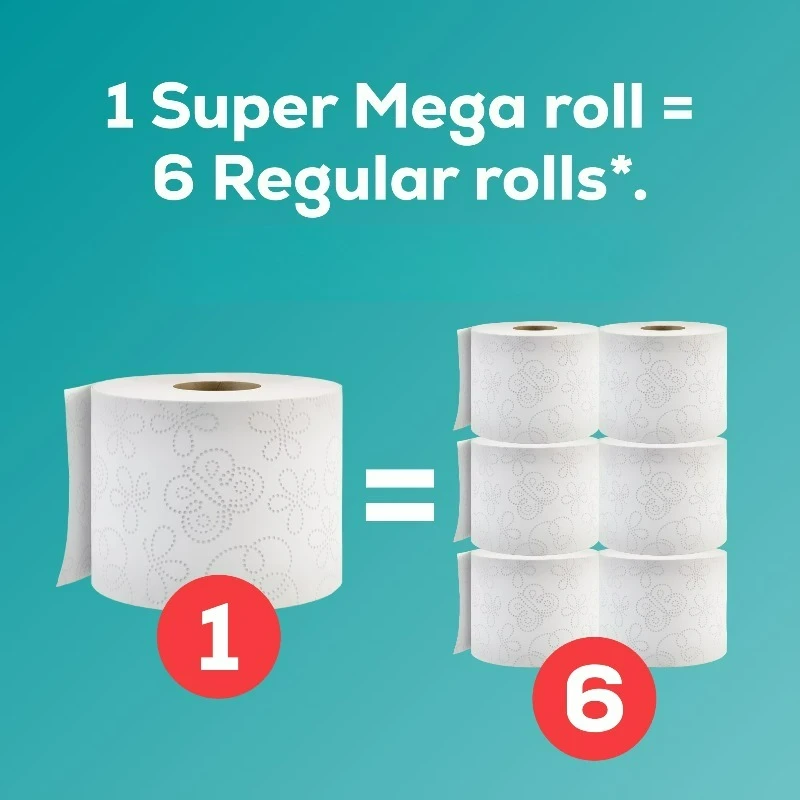 2-Ply Toilet Paper, 6 Mega XL Rolls, 480 Sheets Per Roll