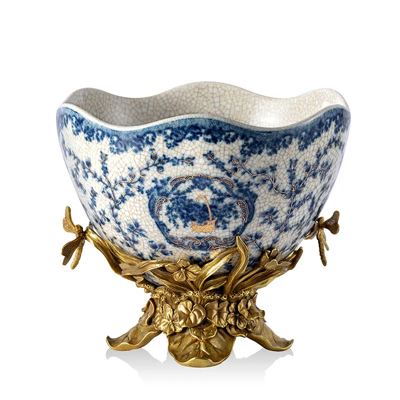 

Blue and white porcelain ceramic decoration, art modern home vase