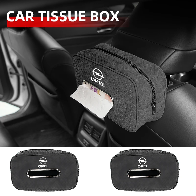 

Car Plaid Tissue Box Vehicle Napkin Paper Towel Storage Bag For Opel Corsa Astra Insignia Vectra Grandland Vivaro Antara Ampera