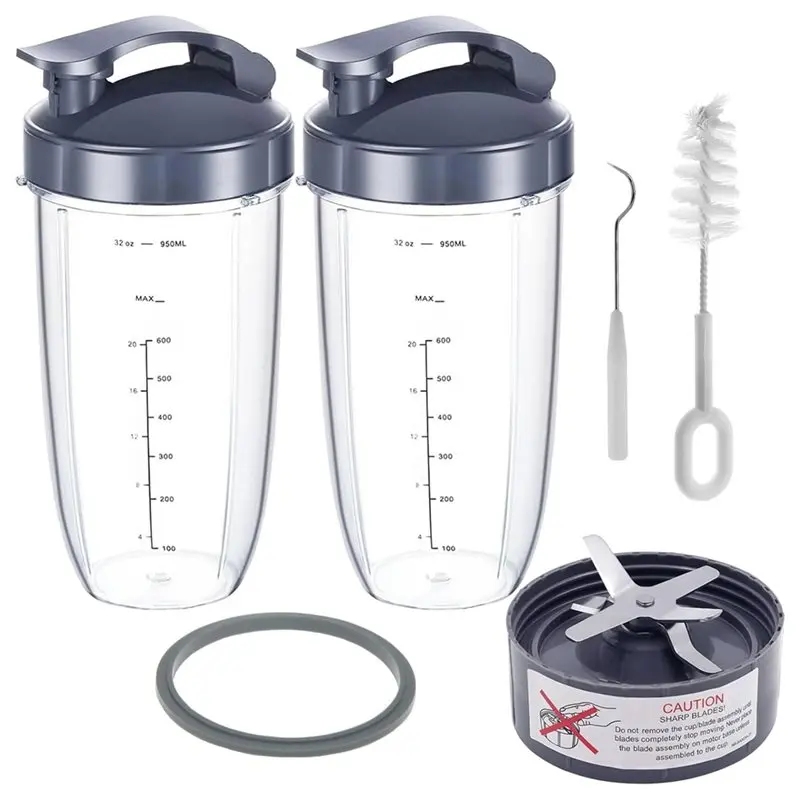 Y59A Para Nutribullet 600W/900W Copo de liquidificador de substituição de 32 onças com tampa flip-top e lâmina