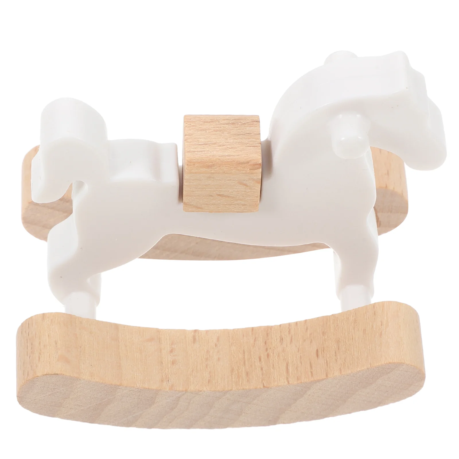 

Toy Small Wooden Horse Mini Rocking Miniatures Little House Furniture Figurines White Rocking-chair Model Toddler