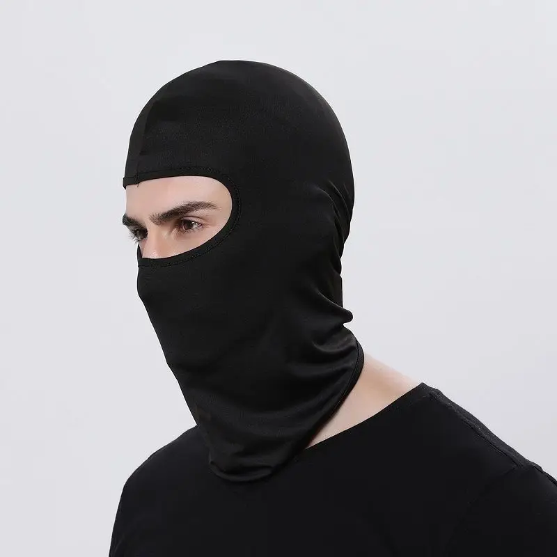 Motocicleta masculina preto sommer respirável protetor solar capa facial moto eis seide à prova de vento boné staub maske
